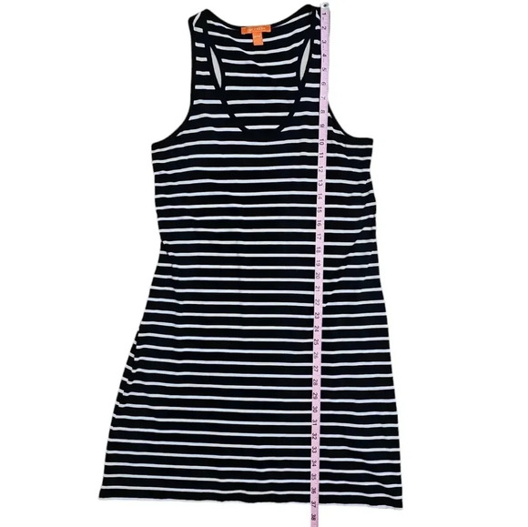 Joe Fresh Black White Stripe Midi Dress Size M Razorback Grunge Y2K - Picture 6 of 6